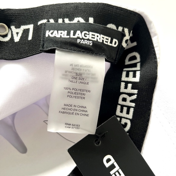 NWT KARL LAGERFELD White Pins Embellished Baseball Cap Hat Rock Studded Adjustab main image 5